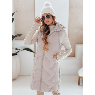 Női hosszú, bézs színű mellény TY5099