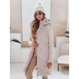 Női hosszú, bézs színű mellény TY5099