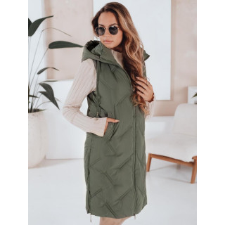 Hosszú, zöld női mellény TY5097