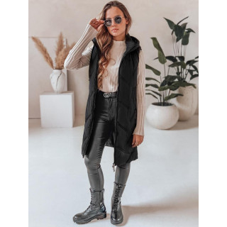 Fekete hosszú női mellény TY5096