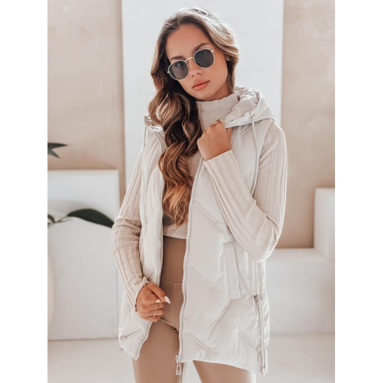 Női steppelt fehér mellény TY5108