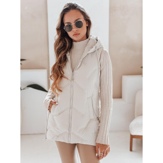 Női steppelt fehér mellény TY5108