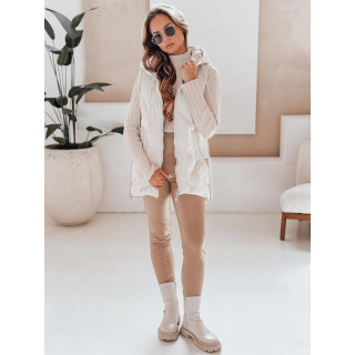 Női steppelt fehér mellény TY5108