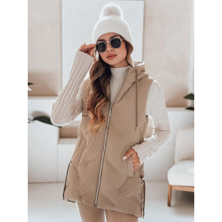 Bézs színű női steppelt mellény TY5107