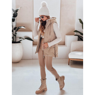 Bézs színű női steppelt mellény TY5107