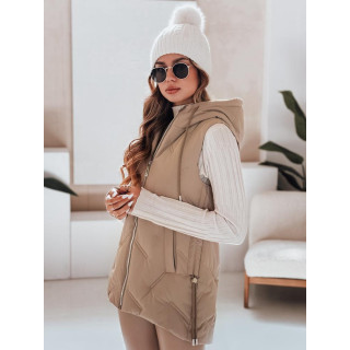 Bézs színű női steppelt mellény TY5107