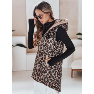 Barna női mellény leopárdmintával TY5029
