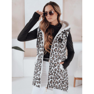 Női fehér mellény leopárdmintával TY5028