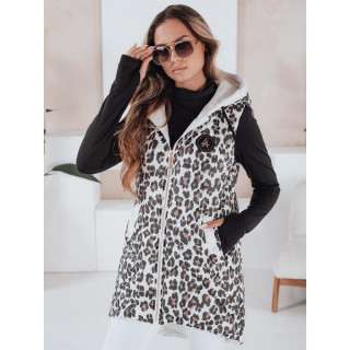 Női fehér mellény leopárdmintával TY5028