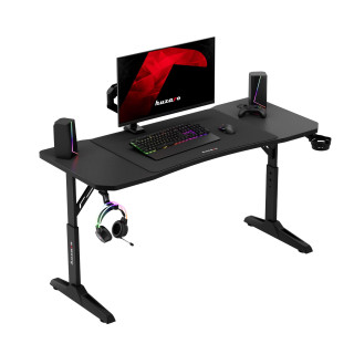 Fekete gamer asztal Huzaro HERO 3.6 FEKETE 140 CM