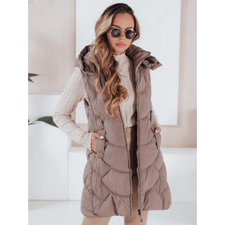 Női sötétbézs színű, szigetelt mellény TY5104