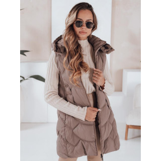 Női sötétbézs színű, szigetelt mellény TY5104