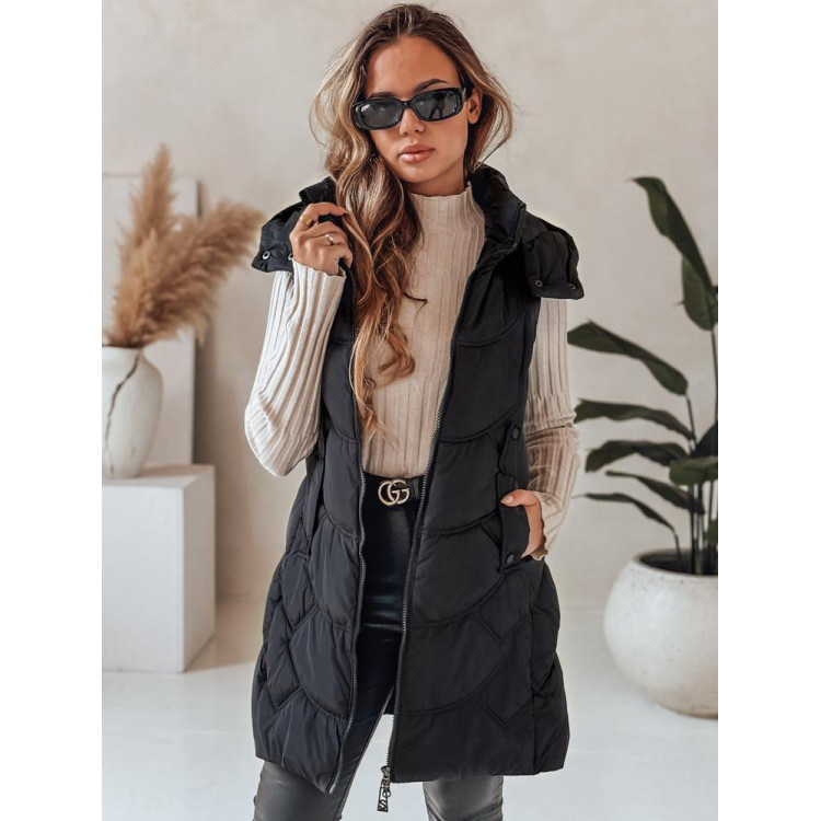 Fekete bélelt női mellény TY5101