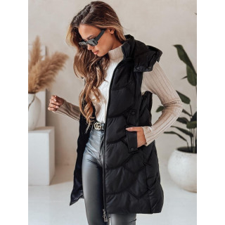 Fekete bélelt női mellény TY5101