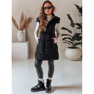 Fekete bélelt női mellény TY5101