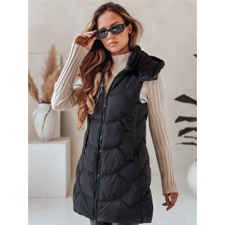 Fekete bélelt női mellény TY5101