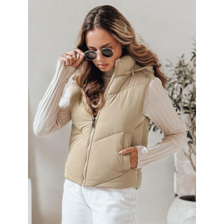 Női steppelt mellény bézs színben TY4979