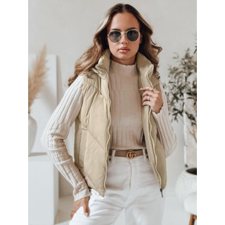 Női steppelt mellény bézs színben TY4979