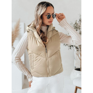 Női steppelt mellény bézs színben TY4979