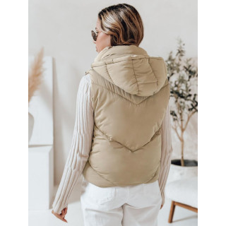 Női steppelt mellény bézs színben TY4979