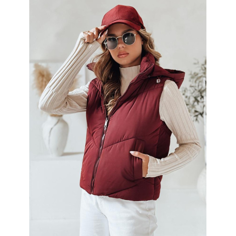 Bordó női steppelt mellény TY4976