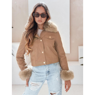 Női barna bőrdzseki TY5139