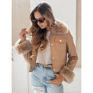 Női barna bőrdzseki TY5139