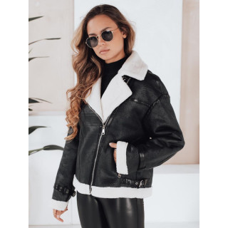 Női fekete szőrmés kabát TY5125