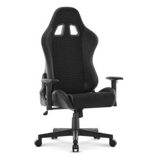 Fekete gamer szék velúr bőrrel HELLS CHAIR HC-2000