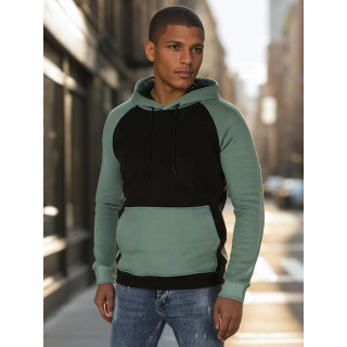 Fekete-zöld férfi pulóver zsebbel BX5896