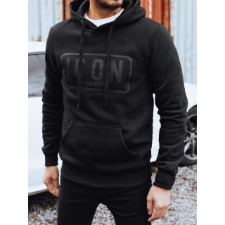 BX5919 mintás, szigetelt fekete pulóver