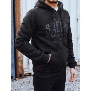 Férfi fekete, bélelt pulóver mintával BX5920