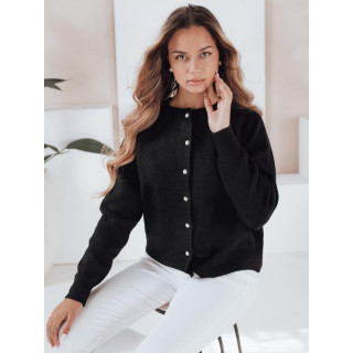 Női fekete gombos pulóver MY2512