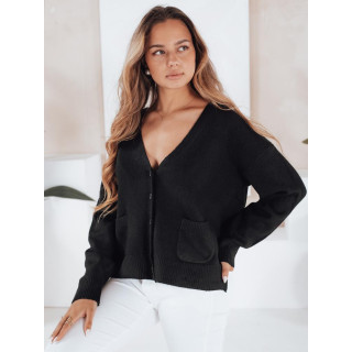 Női fekete gombos pulóver MY2508
