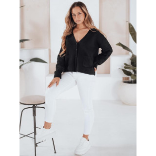 Női fekete gombos pulóver MY2508