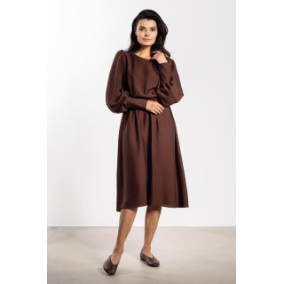 Laza barna midi ruha