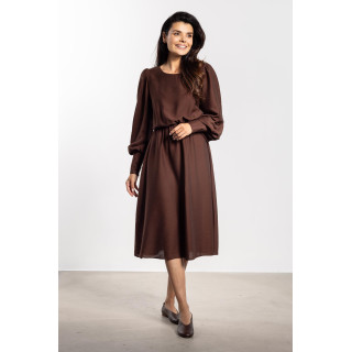 Laza barna midi ruha