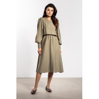 Női bő midi ruha zsálya színben