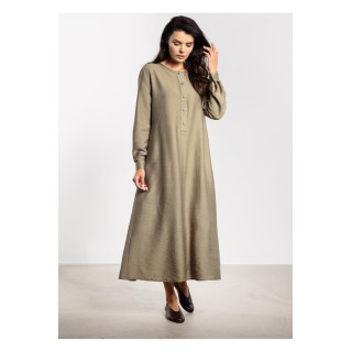 Zsálya színű maxi ruha övvel