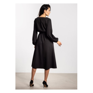 Fekete, bő midi ruha övvel