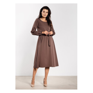 Barna, bő midi ruha övvel