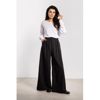 Női széles szárú nadrág fekete színben