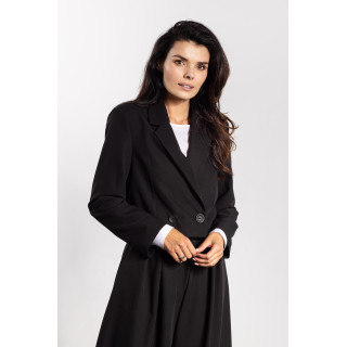 Laza női kabát fekete színben