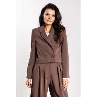 Laza női kabát barna színben