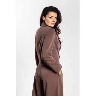 Laza női kabát barna színben