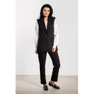 Elegáns női fekete mellény gombos kivitelben