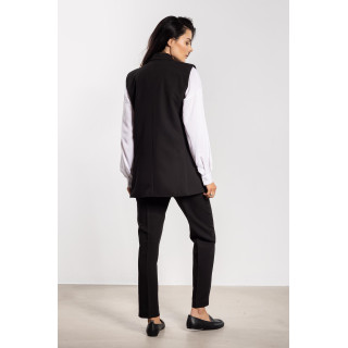 Elegáns női fekete mellény gombos kivitelben