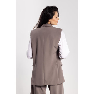 Elegáns, sötét bézs színű női mellény