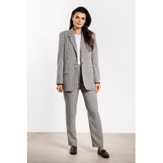 Fekete-fehér kockás női kabát