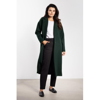 Zöld hosszú női kabát övvel